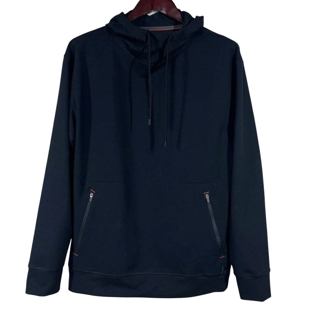 SAXX Roast Master Tech Hoodie Mens M Black Micro Fleece Lounge Sweatshirt